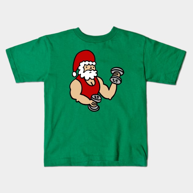 Sporty Santa Kids T-Shirt by AdrianaStore